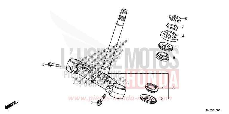 LENKSCHAFT von CTX700 ABS DARKNESS BLACK METALLIC (NH463) von 2014
